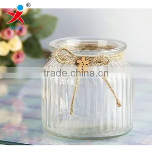 Vertical Stripes Glass Vase Transparent Hydroponic Flower Implement/European American Country Style Vessel/money Plant Flower po thumbnail-1