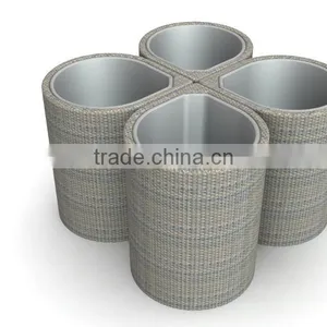 Garden Rattan Dust Bin or Wicker Patio Garbage Can thumbnail-1