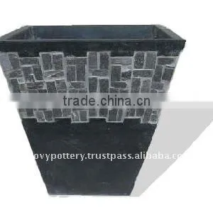 Light Concrete With Stone Planter thumbnail-1