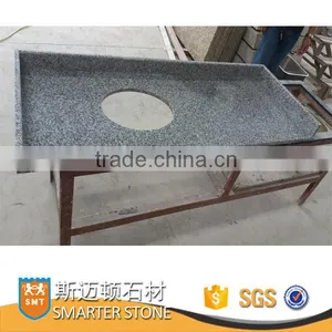 G623 Granite White Vanity Top With Oval Cutout and Splashes thumbnail-1