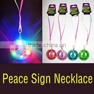 Hot Flashing Peace Sign Necklace thumbnail-1