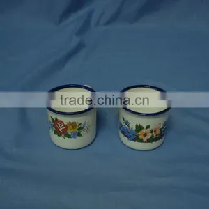 Big Size Enamel Cup With Hollow Handle and Lid Enamel Mug thumbnail-4