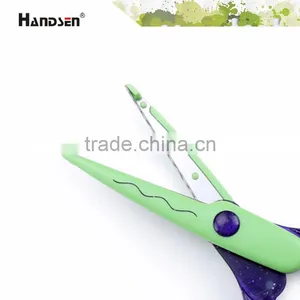 7-1/2" Beautiful Transparent With Glitter Handle Wave Scissors thumbnail-3