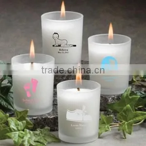 Rose Scented Soy Wax Candle in Colored Glass thumbnail-1