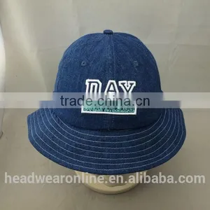 Customize New Design Denim 6 Panel Bucket Hat With 3D Embroidery thumbnail-3