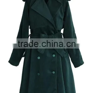2014 Winter Storm Flap Self-tie Belted Wool Blend Coat ,cold Winter Outside Wear ,Double Breasted Wool Coat thumbnail-5