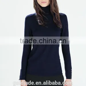 Woolen Sweater Designs for Ladies,choker High Collar Sweater or Women With Cotton , Colorful Knitted Sweater thumbnail-6