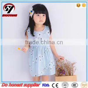 Fashion Girls Linen Kids Sleeveless Lace Boutique Dress thumbnail-5