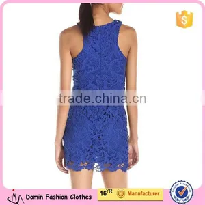 Fashion Style Women Lace Crochet Overlay Zip Up Back Lace Dress thumbnail-2