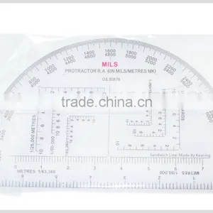 China Kearing Plastic Small Round Accurate 6 Inch Military Protractor thumbnail-1