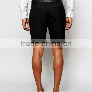 High Quality Latest Custom Slip Pockets Men's Black Slim Fit 100% Cotton Zip Fly Casual Shorts thumbnail-2