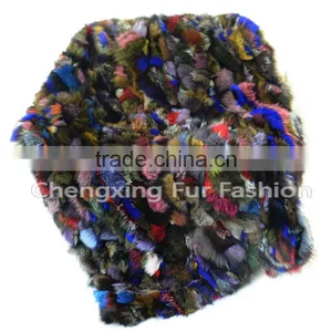 CX-D-124 Home Decora Wholesale Patchwork Colorful Fox Fur Throw Blanket thumbnail-1