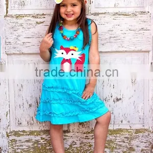 Kids Ruffle Dress Cotton Girls Kids Ruffle Dress Fashion Summer Casual Children Baby Kids Ruffle Dress thumbnail-1