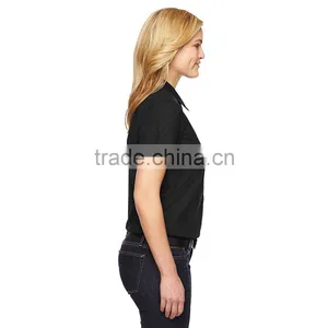 Women Office Working Clothes Short Sleeve Polo Shirt Ladies Work Uniform Style Made in China thumbnail-3