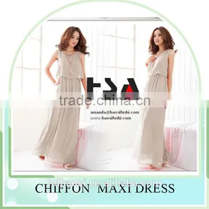 Hot Sale Summer Women Bohemian Beach Dress, Women Chiffon Silk Maxi Dress ,sleeveless Plus Size Dress thumbnail-1