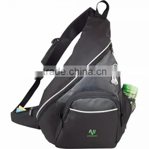 Vortex Deluxe Sling Backpack - Has Mesh Portable Music Player Pocket With Headphone Port and Comes With Your Logo. thumbnail-2