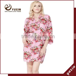 Wedding Bridal Party Short Cotton Floral Robe Floral Bridesmaid Robe FR0047 thumbnail-1