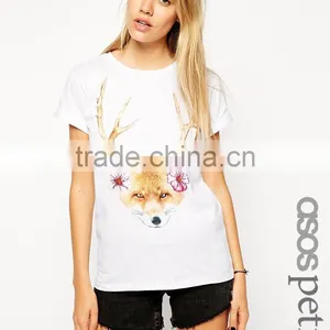 PETITE Boyfriend T-Shirt With Fox And Antlers thumbnail-1