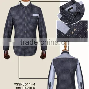 New Design 100% Cotton Dot Denim High Fashion Casual Shirts for Men thumbnail-2