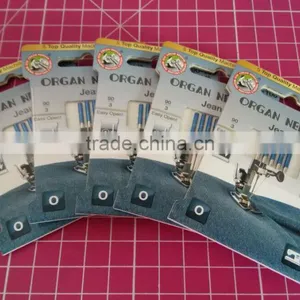 ORGAN DOMESTIC SEWING MACHINE NEEDLES 130/705H JEANS MIX SIZE FOR DENIM ARTIFICIAL LEATER DENSE MATERIAL thumbnail-1