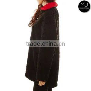 Factory Wholesale Women Sherpa Fleece 1/4 Zip Pullover thumbnail-2