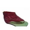 Fashion PU Material RED Color Ladies Flat Thong Sandals Support OEM thumbnail-1