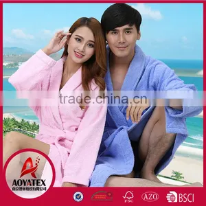 Wholesale 100% Cotton Super Soft Women Sleepwear Bathrobe thumbnail-2