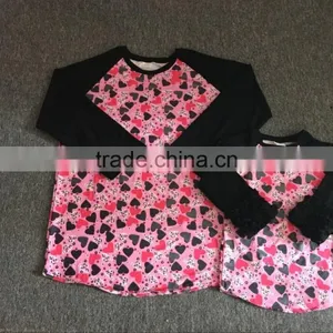 Valentine's Day Boutique Girl Clothing Girls Valentine Heart Raglan Mommy and me Raglan Shirts thumbnail-1