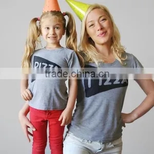 100% Cotton Mother & Daughter Apparel Gray T-shirt , Mother and me Clothes thumbnail-1