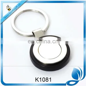 Round-shaped Wooden Metal Keyring thumbnail-1
