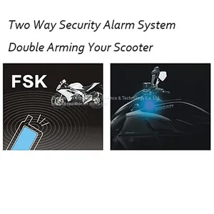2 Way Motorcycle Alarm LCD Display Analog Vibriation thumbnail-4