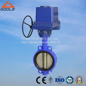 Wafer Type EPDM Seat Cast Iron Electric Regulating Butterfly Valve (D971X) thumbnail-1