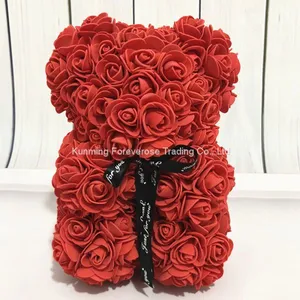 Factory Wholesale Valentine′s Day Gift PE Foam Rose Flower Teddy Bear thumbnail-5