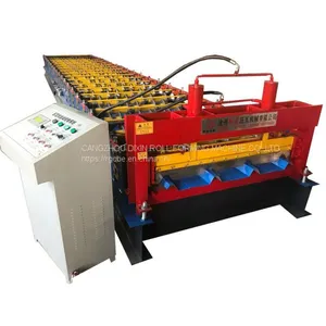 Color Steel Trapezoid Roof Wall Plate Cold Roll Forming Machine thumbnail-1