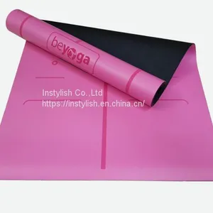 Eco-frinedly Natural Rubber PU Yoga Mat With Customized Alignment Line thumbnail-3