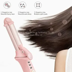 New Design USB Charging 2-1 Fast Heated Mini Hair Curler Straightener Electric Portable Multifunction Fashion Hair Styling thumbnail-5