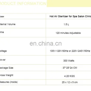 Dry Heat Tools Sterilization Machine for Salons/hot Air Sterilizer/dry Heat Sterilizer CE Approved 0-200 Degrees thumbnail-7
