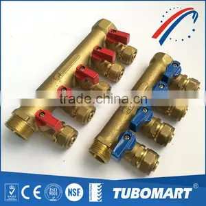 Professional Design Water Separator 45 Degree Brass Manifold for Floor System Parts thumbnail-5