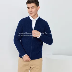 Long Sleeve Casual Warm Knitting Sweater Wool Cardigan For Men thumbnail-2