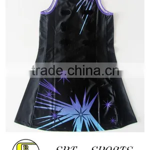Modern Design Sublimation Digital Print Women Netball Dress thumbnail-2
