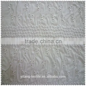 White Cotton Fabric With Embroidered Pattern thumbnail-1