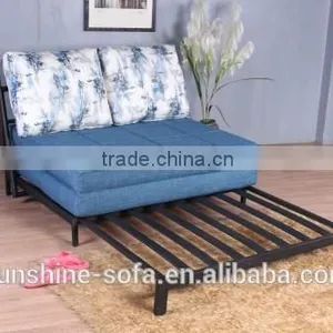 Fabric Folding Metal Three Seater Sofa Bed Modern Futon Sofa Furniture thumbnail-2