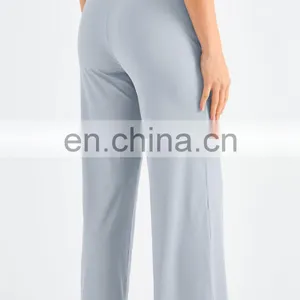 Anti-UV Sunscreen Loose Wide Legs Yoga Pants Solid Ribbed Drawstring Trouser Legs Sports Running Trousers Casual Women Gym Wear thumbnail-3