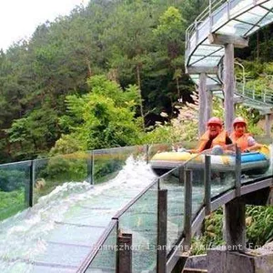 Scenic Area Large Glass Water Slide Net Red Project Outdoor Amusement Equipment Transparent High-altitude Rafting Manufacturers Customized thumbnail-3