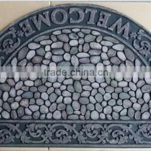100% Recycle Rubber Round Half Flocked Surface Entrance Mat thumbnail-2