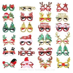 12-Pack Christmas Glitter Party Glasses Frames for Holiday Decor and Christmas Party Favors thumbnail-1