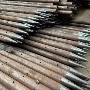 Hot Rolled Advanced Small Conduit Soil Nail Steel Pipe 108 Pointed Punched Grouting Pipe Slope Support Tunnel thumbnail-1