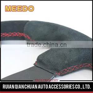 350mm Suede Alloy Steering Wheel Racing Sport Style 350mm Black thumbnail-3