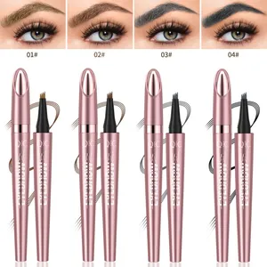 QIC Rose Gold 4-Tip Eyebrow Pen Waterproof, Smooth, Smudge-proof Liquid Eyebrow Pen for a Natural, Feathery Brow Look thumbnail-3