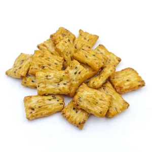 Factory Supply Low Oil Baked Soy Sauce Black Sesame Rice Crackers, Savory Japanese Style Rice Snacks, Custom Flavor thumbnail-2